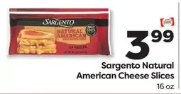 Weis Markets Sargento Natural American Cheese Slices offer