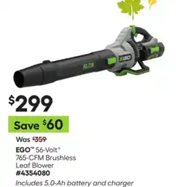 Lowe's 56-Volt 765-CFM Brushless Leaf Blower offer