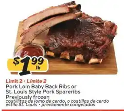 Winn Dixie Pork Loin Baby Back Ribs or St. Louis Style Pork Spareribs offer