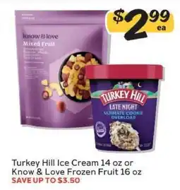 Winn Dixie Turkey Hill Ice Cream or Know & Love Frozen Fruit offer