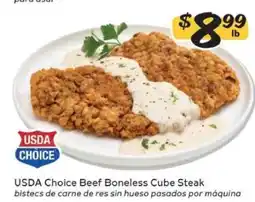 Winn Dixie USDA Choice Beef Boneless Cube Steak offer