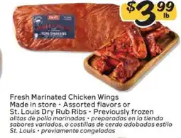 Winn Dixie Fresh Marinated Chicken Wings or St. Louis Dry Rub Ribs offer