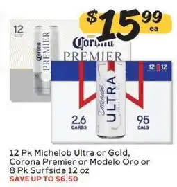Winn Dixie Michelob Ultra or Gold, Corona Premier or Modelo Oro, Surfside offer