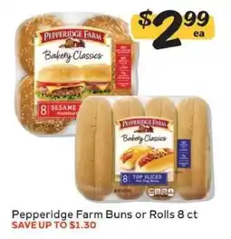 Winn Dixie Pepperidge Farm Buns or Rolls 8 ct offer