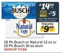 Winn Dixie Busch or Natural Light Beer offer