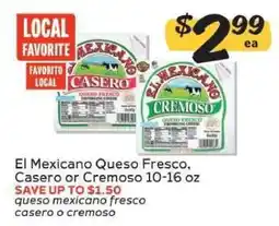 Winn Dixie El Mexicano Queso Fresco Casero or Cremoso offer