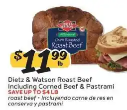 Winn Dixie Dietz & Watson Roast Beef Including Corned Beef & Pastrami offer