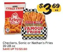 Winn Dixie Checkers, Sonic or Nathan's Fries offer