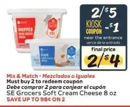 Winn Dixie SE Grocers Soft Cream Cheese 8 oz offer