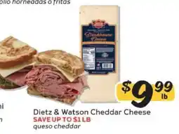 Winn Dixie Dietz & Watson Cheddar Cheese offer