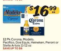 Winn Dixie 12 Pk Corona, Modelo, Pacifico, Dos Equis, Heineken, Peroni or Stella Artois offer