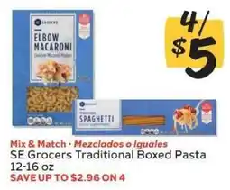 Winn Dixie SE Grocers Traditional Boxed Pasta offer