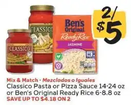 Winn Dixie Classico Pasta or Pizza Sauce or Ben's Original Ready Rice offer