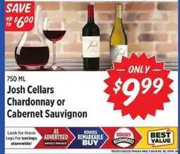 Rouses Josh Cellars Chardonnay or Cabernet Sauvignon offer