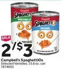 Stop&Shop Campbell's SpaghettiOs offer