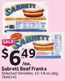 Stop&Shop Sabrett Beef Franks offer