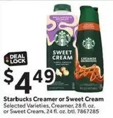 Stop&Shop Starbucks Creamer or Sweet Cream offer
