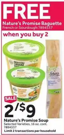 Stop&Shop Nature's Promise Baguette French or Sourdough offer