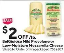 Stop&Shop BelGioioso Mild Provolone or Low-Moisture Mozzarella Cheese offer