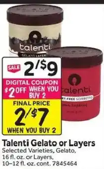 Stop&Shop Talenti Gelato or Layers offer
