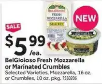 Stop&Shop BelGioioso Fresh Mozzarella or Marinated Crumbles offer