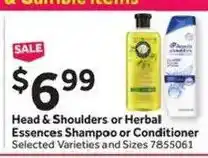 Stop&Shop Head & Shoulders or Herbal Essences Shampoo or Conditioner offer