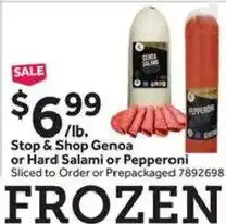 Stop&Shop Stop & Shop Genoa or Hard Salami or Pepperoni offer