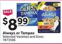 Stop&Shop Always or Tampax offer