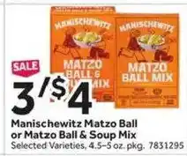 Stop&Shop Manischewitz Matzo Ball or Matzo Ball & Soup Mix offer
