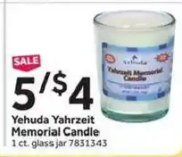 Stop&Shop Yehuda Yahrzeit Memorial Candle offer