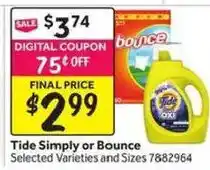 Stop&Shop Tide Simply or Bounce offer