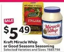 Stop&Shop Kraft Miracle Whip or Good Seasons Seasoning offer