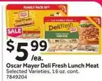 Stop&Shop Oscar Mayer Deli Fresh Lunch Meat offer