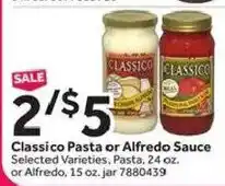 Stop&Shop Classico pasta or alfredo sauce offer
