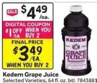 Stop&Shop Kedem grape juice offer