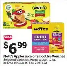 Stop&Shop Mott's Applesauce or Smoothie Pouches offer