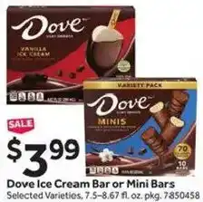 Stop&Shop Dove Ice Cream Bar or Mini Bars offer