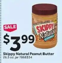 Stop&Shop Skippy Natural Peanut Butter offer