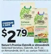 Stop&Shop Nature's Promise Oatmilk or Almondmilk offer