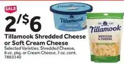 Stop&Shop Tillamook shredded cheese or soft cream cheese offer