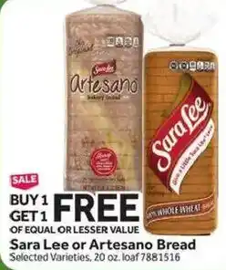 Stop&Shop Sara Lee or Artesano Bread offer