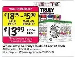 Stop&Shop White Claw or Truly Hard Seltzer offer