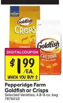 Stop&Shop Pepperidge Farm Goldfish or Crisps offer