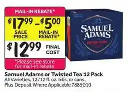 Stop&Shop Samuel Adams or Twisted Tea 12 Pack offer