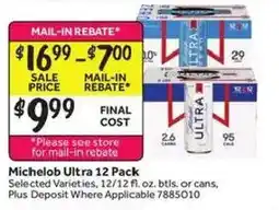 Stop&Shop Michelob Ultra 12 Pack offer