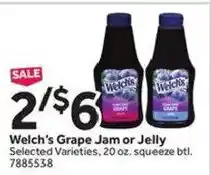 Stop&Shop Welch's Grape Jam or Jelly offer