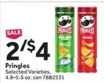 Stop&Shop Pringles Selected Varieties offer
