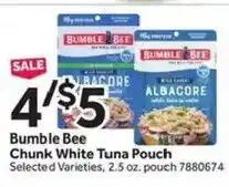 Stop&Shop Bumble Bee Chunk White Tuna Pouch offer