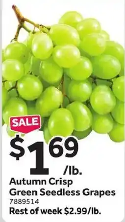 Stop&Shop Autumn Crisp Green Seedless Grapes offer
