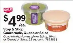 Stop&Shop Stop & Shop Guacamole, Queso or Salsa offer
